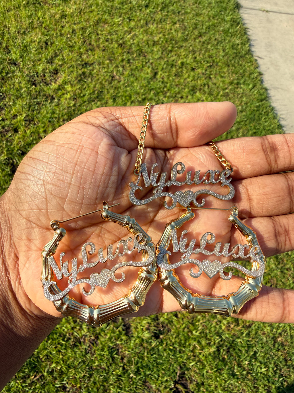 Custom Name & Earrings Necklace