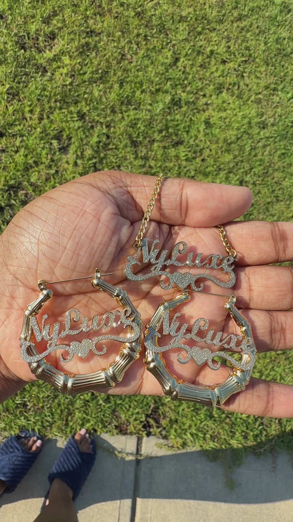 Custom Name & Earrings Necklace